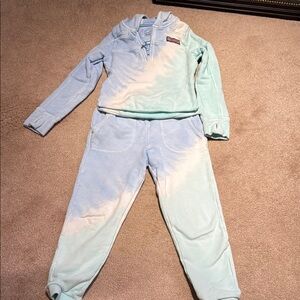 Blue and Cream Pullover and Jogger Set